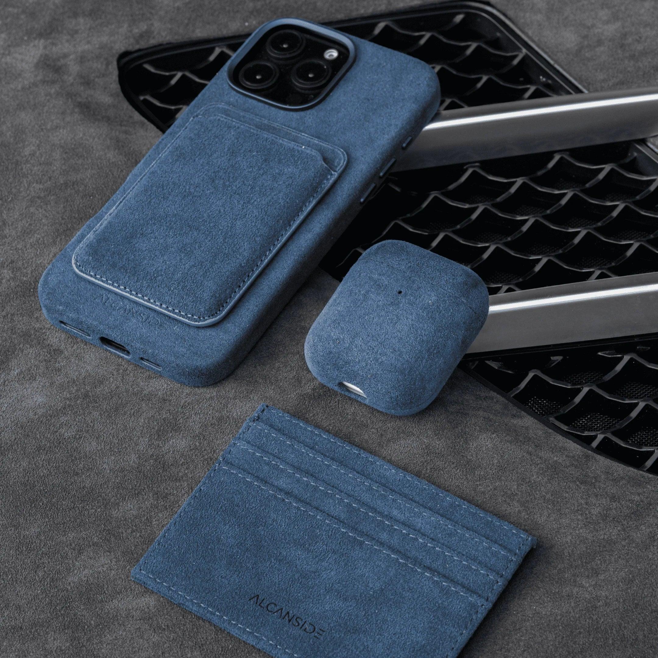 iPhone Alcantara Case + Magsafe Wallet - Ocean Blue