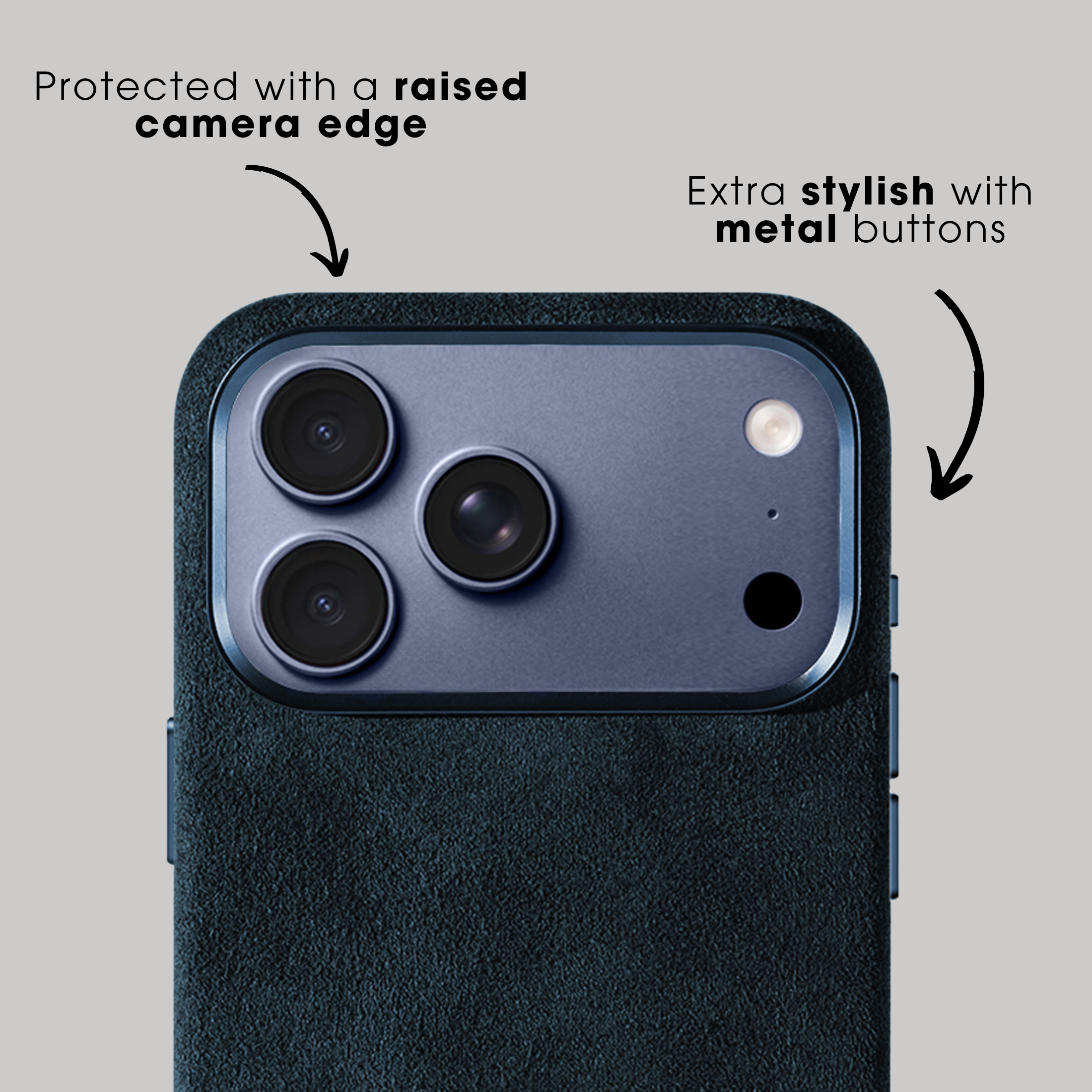 iPhone Alcantara Case - Navy Blue