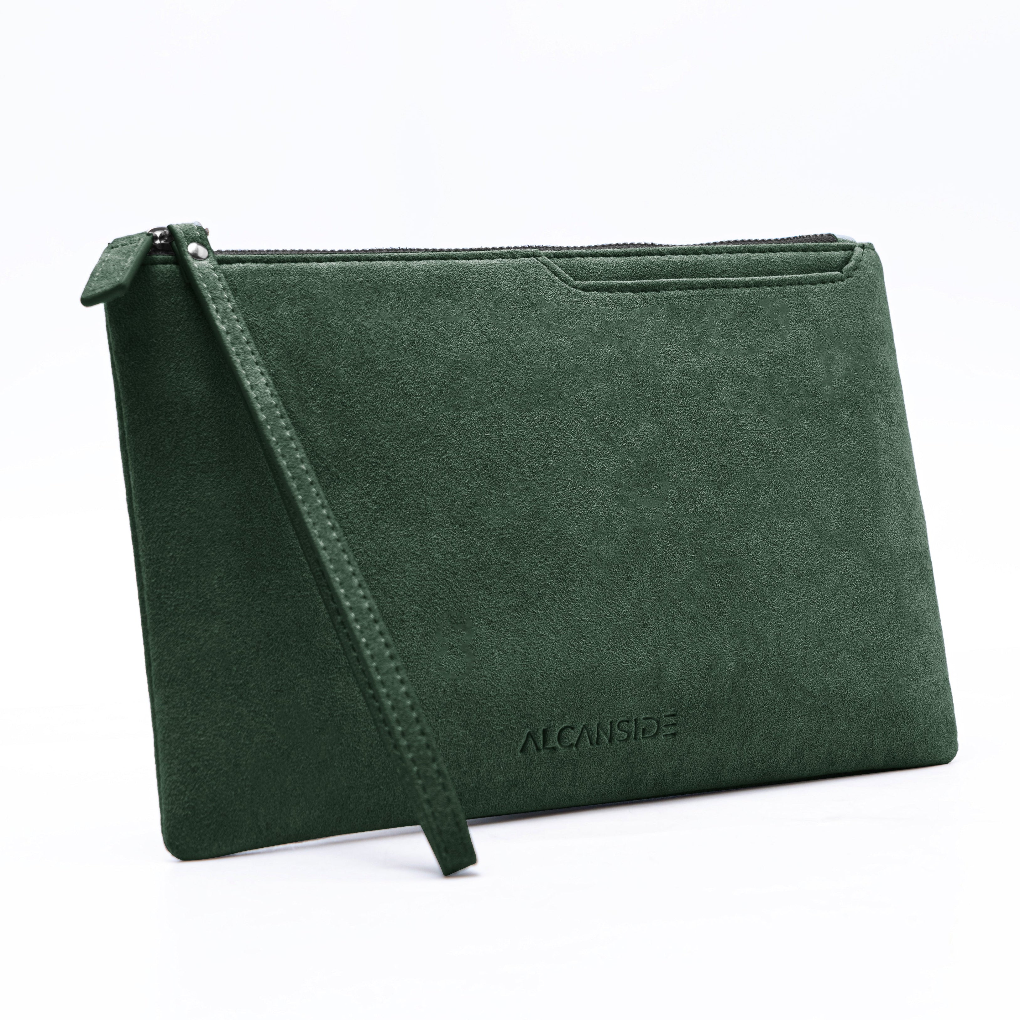 Alcantara Pouch - Midnight Green