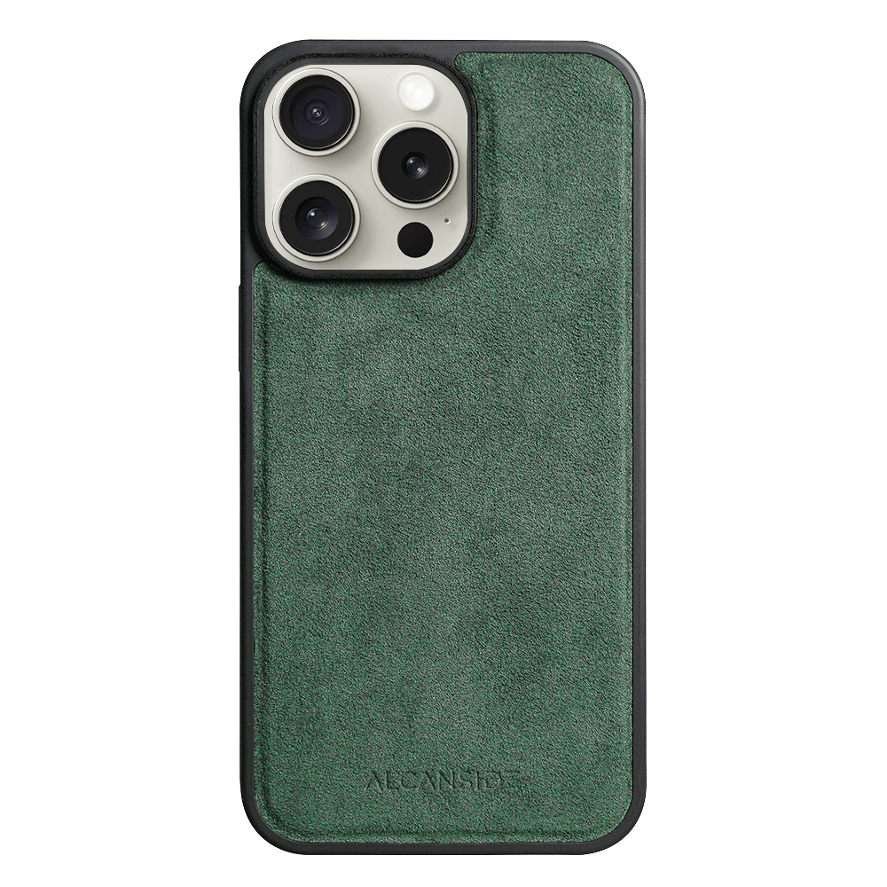 iPhone 15 Pro - Alcantara Case Met MagSafe Magneet - Midnight Green
