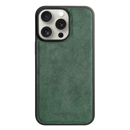 iPhone 15 Pro - Alcantara Case Met MagSafe Magneet - Midnight Green